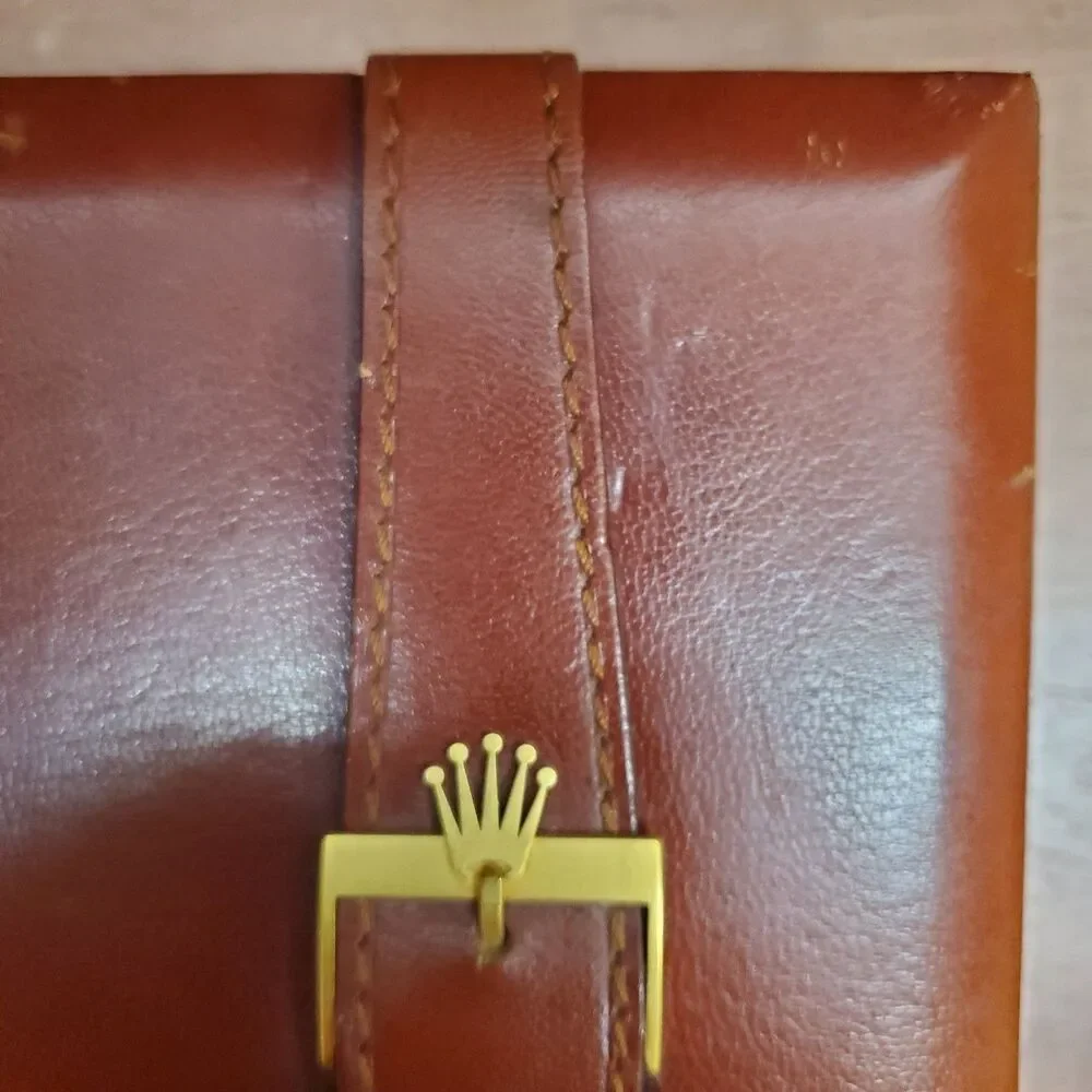 Vintage Rolex Presidential Day-Date Empty Leather Wood Watch Box Case 56.00.2